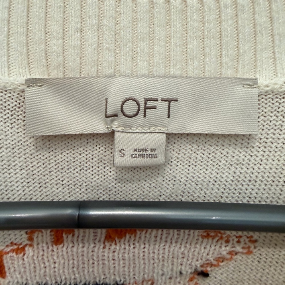 LOFT Fall leaves sweater- size small - Picture 6 of 9